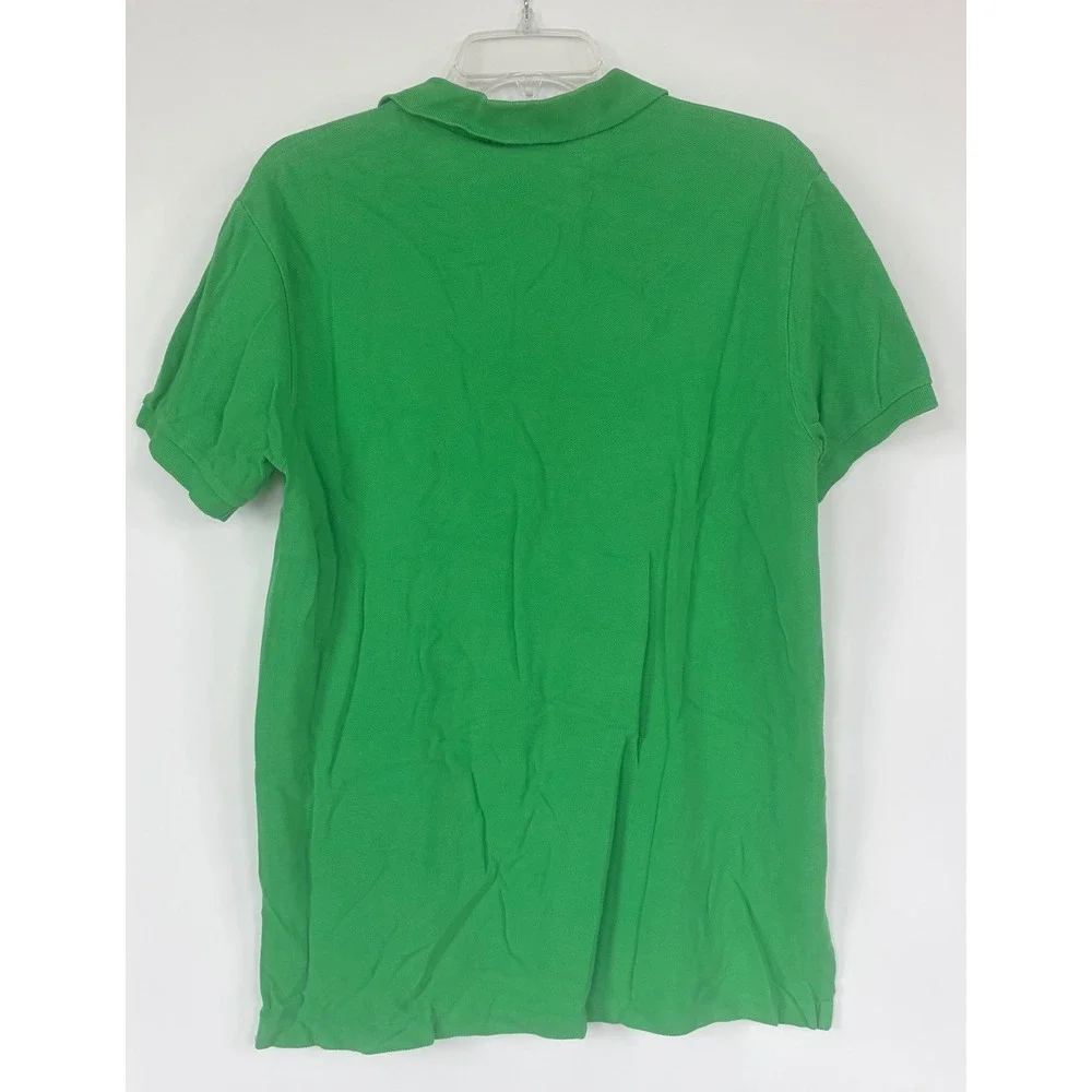 Polo Ralph Lauren Mens Green Custom Fit Short Sleeve Polo Shirt Purple Pony M
